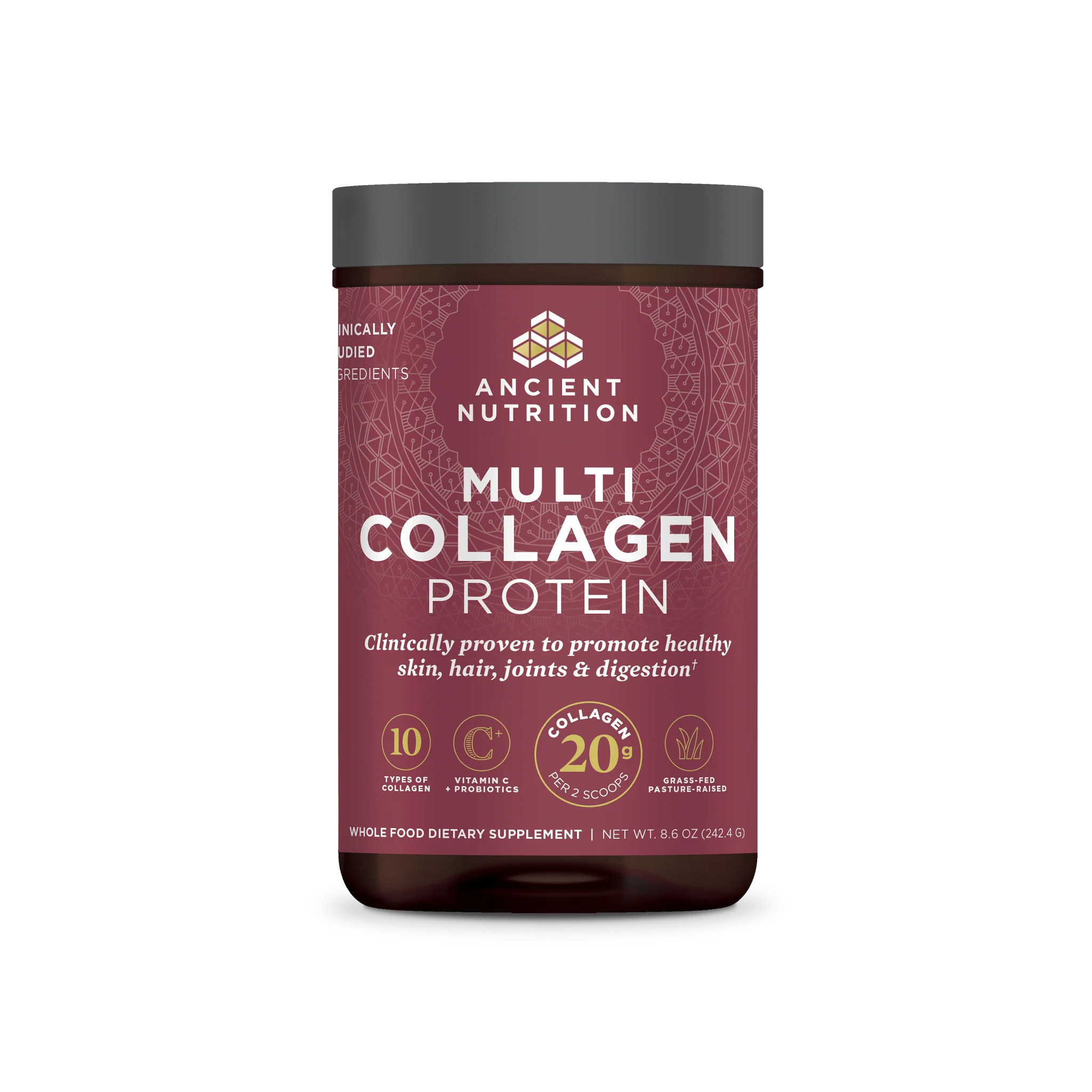 Multi Collagen Protein | Powder Unflavored (24 Servings) | Ancient Nutrition