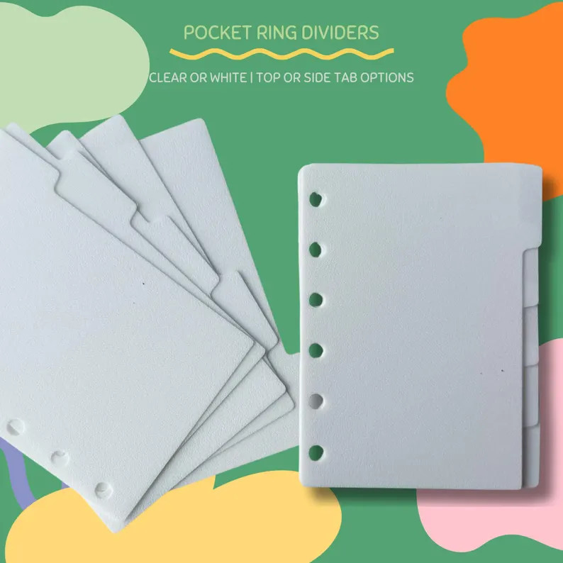 Ring Planner Dividers: Pocket Size, White or Translucent, Top/side Tabs - Etsy | Etsy (US)