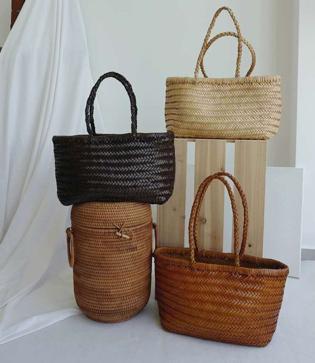 Soft Teal Black Woven Italian Leather Tote Bag Italian Woven - Etsy | Etsy (US)