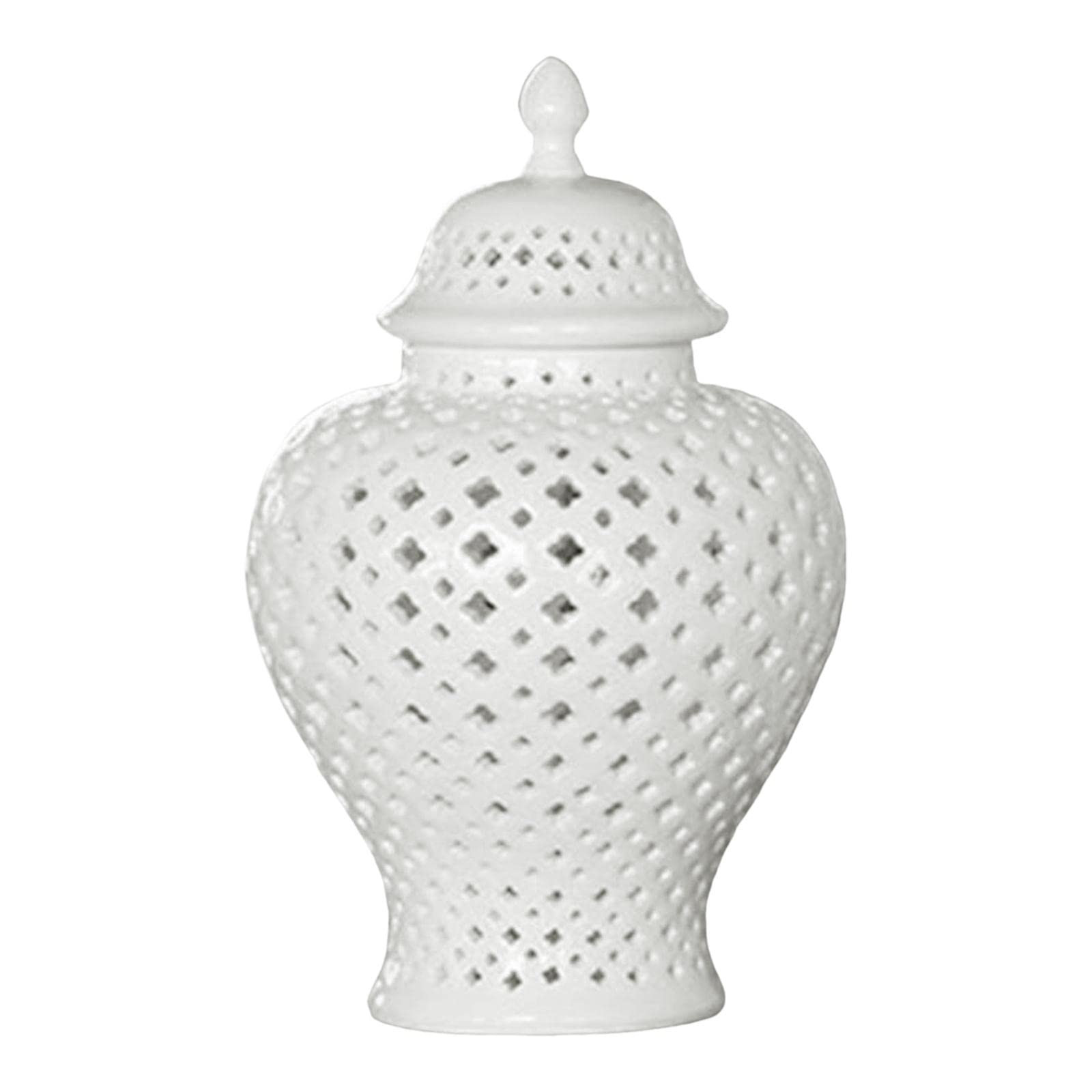 Luxury Ceramic Ginger Jar Display Lattice Hollow Vase Temple Jar Porcelain Storage Jars Ornaments... | Amazon (US)