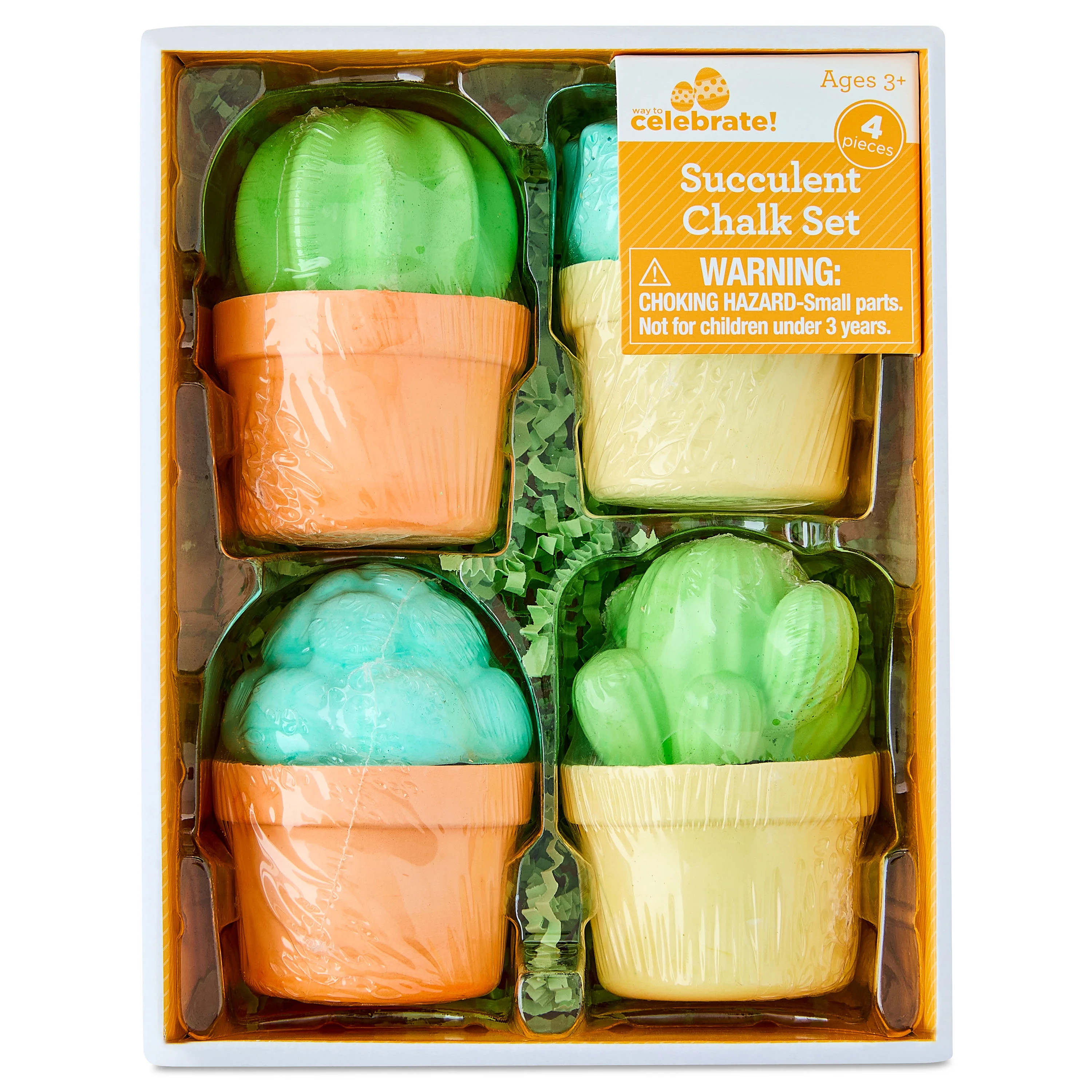 Succulent Chalk, Multicolor, 4 Count, Easter by Way To Celebrate | Walmart (US)