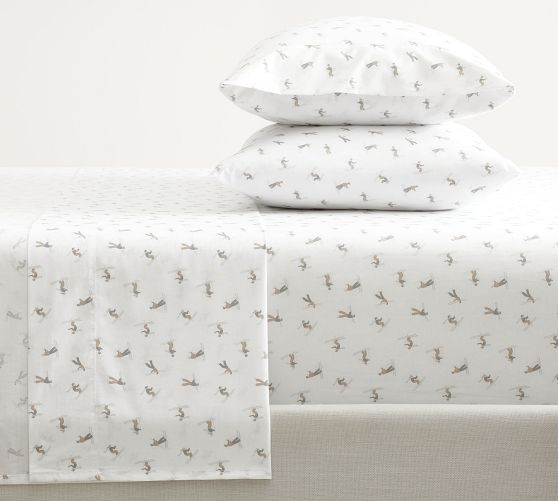 Winter Skiers Percale Sheet Set | Pottery Barn (US)