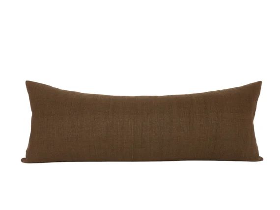 WINSTON || 14x36 Dark Brown Handwoven Pillow Cover Warm Brown Pillow Modern Farmhouse Contemporar... | Etsy (US)