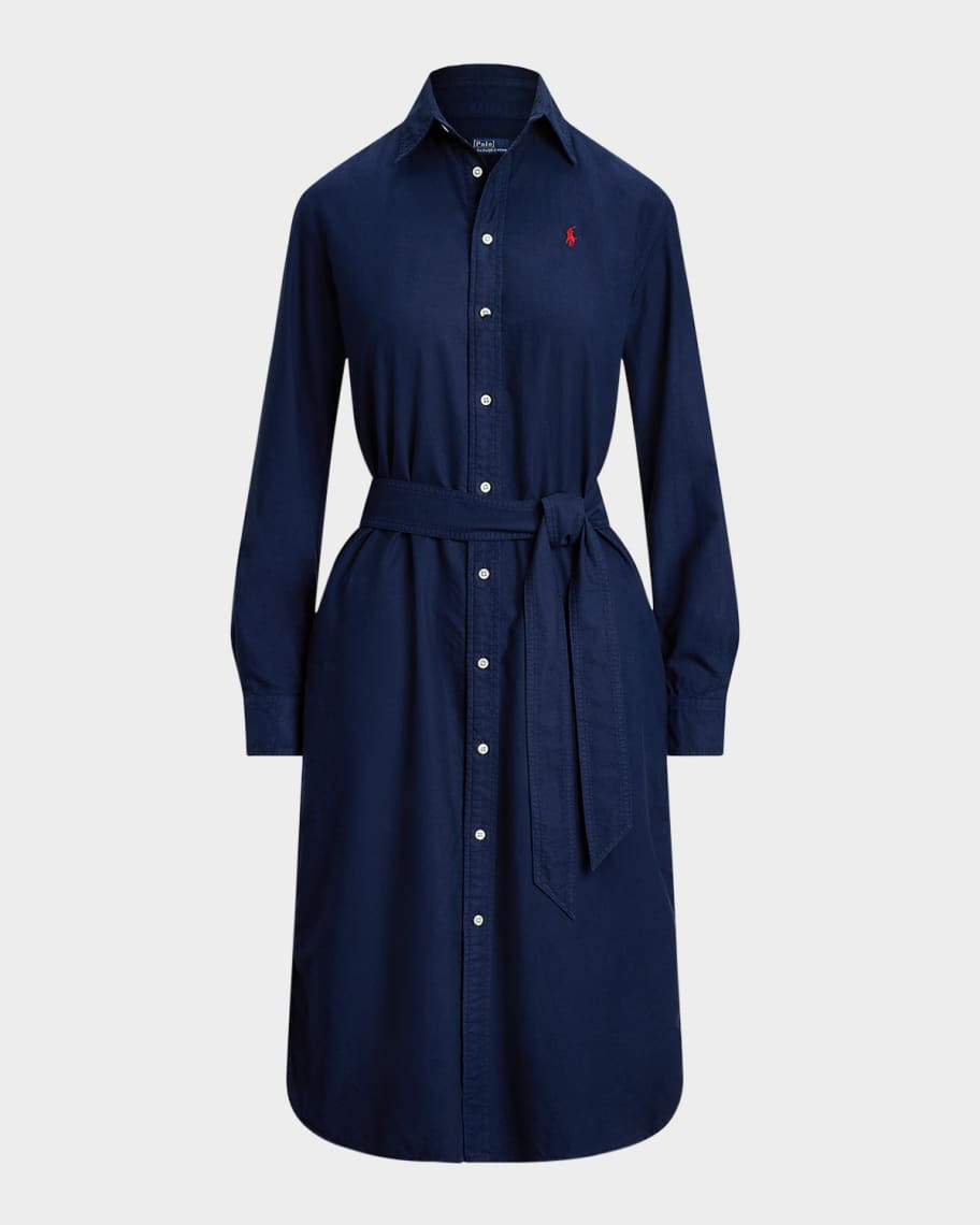 Polo Ralph Lauren Cotton Oxford Belted Shirtdress | Neiman Marcus