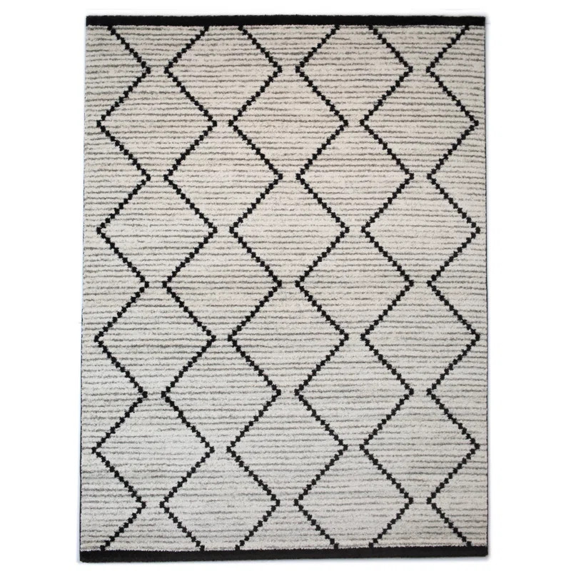 Simone Geometric Area Rug in Off-White | Wayfair North America