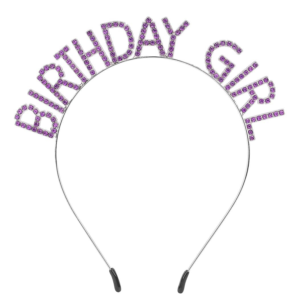 AOPRIE Deep Purple Birthday Tiara for Women Girls Princess Crown Rhinestone Birthday Accessories | Amazon (US)