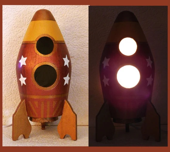 Rocket Ship Boys Nightlight Table Lamp Rocket Ship Boys | Etsy | Etsy (US)