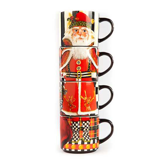 Santa Nutcracker Stacking Mugs - Set of 4 | MacKenzie-Childs