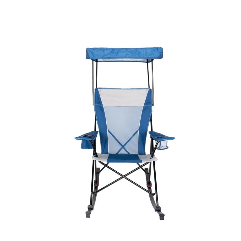 Ozark Trail Mesh Tension Rocking Camp Chair with Canopy, Blue and Grey, Detachable Rockers, Adult | Walmart (US)