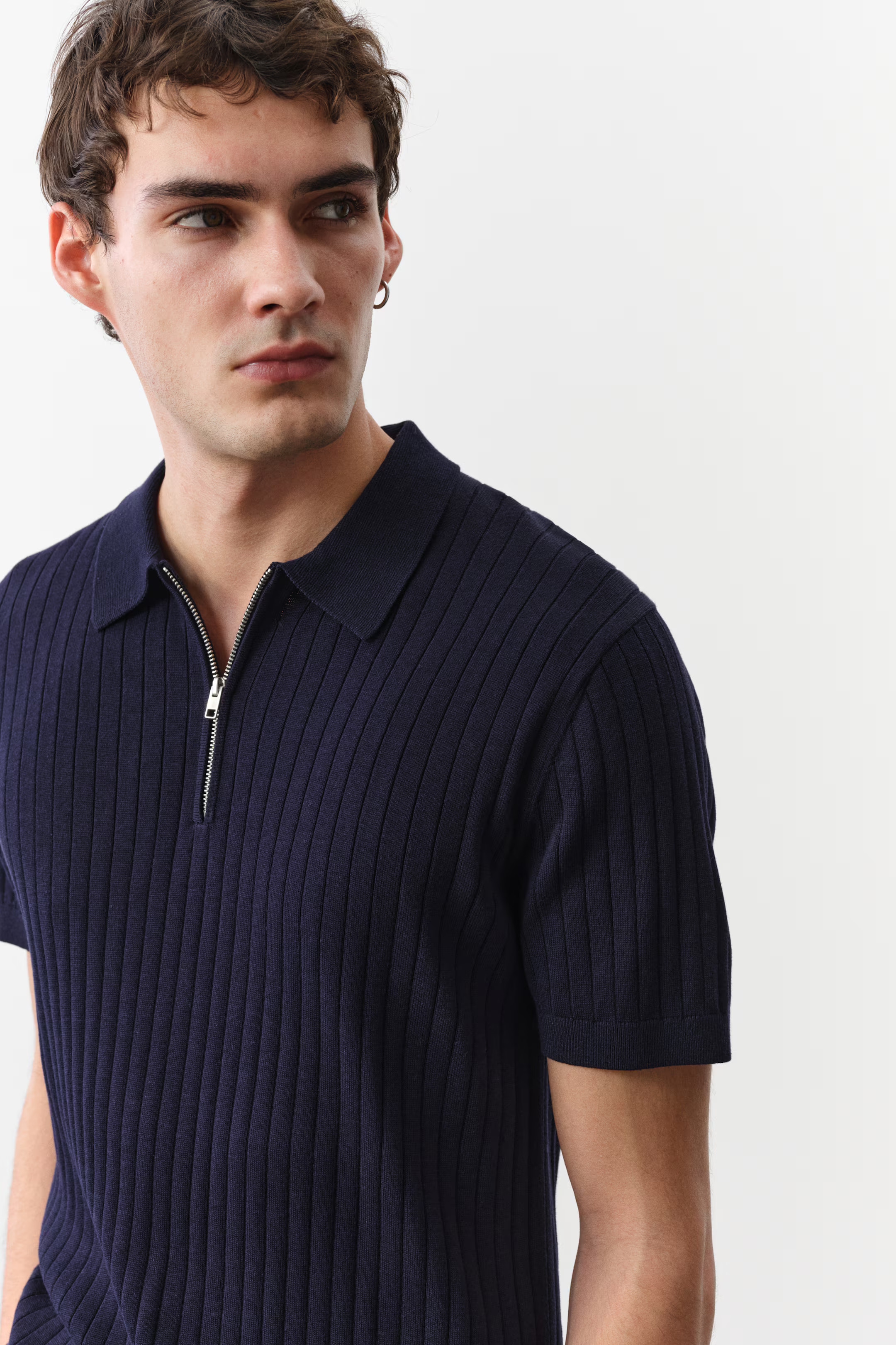 Slim-Fit Rib-Knit Polo Shirt | H&M (US + CA)