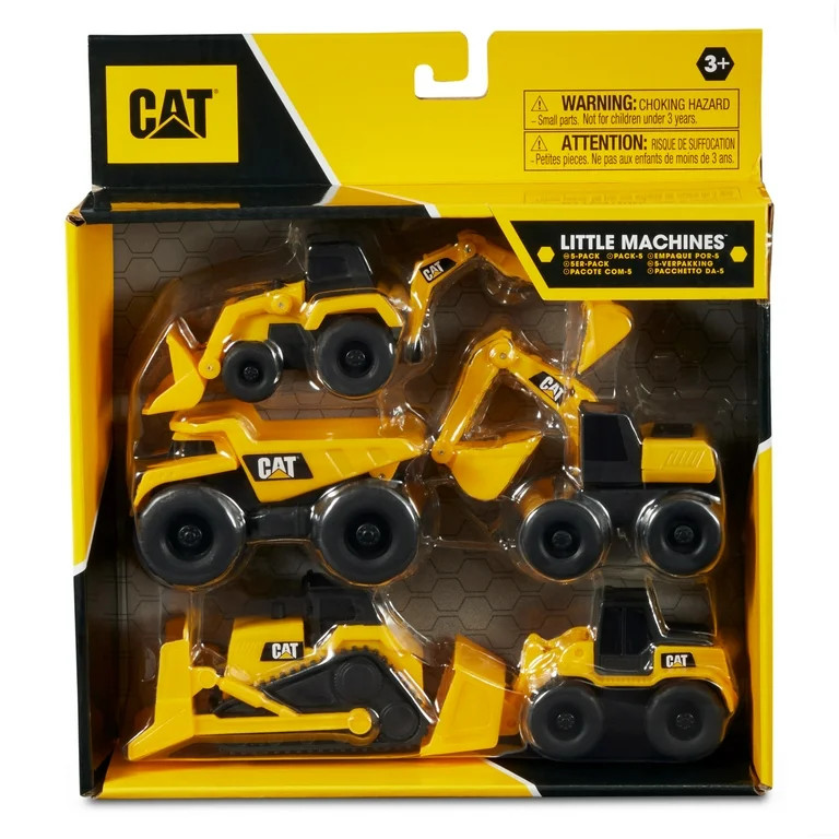 CAT Construction Toys, Little Machines 5pk Truck Toy Set, Includes Dump Truck, Front Loader, Bull... | Walmart (US)