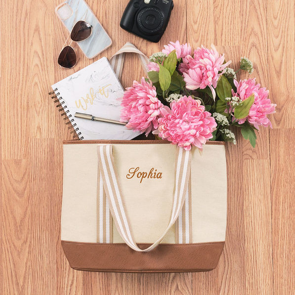 Monogrammed Canvas Tote Bag | Marleylilly