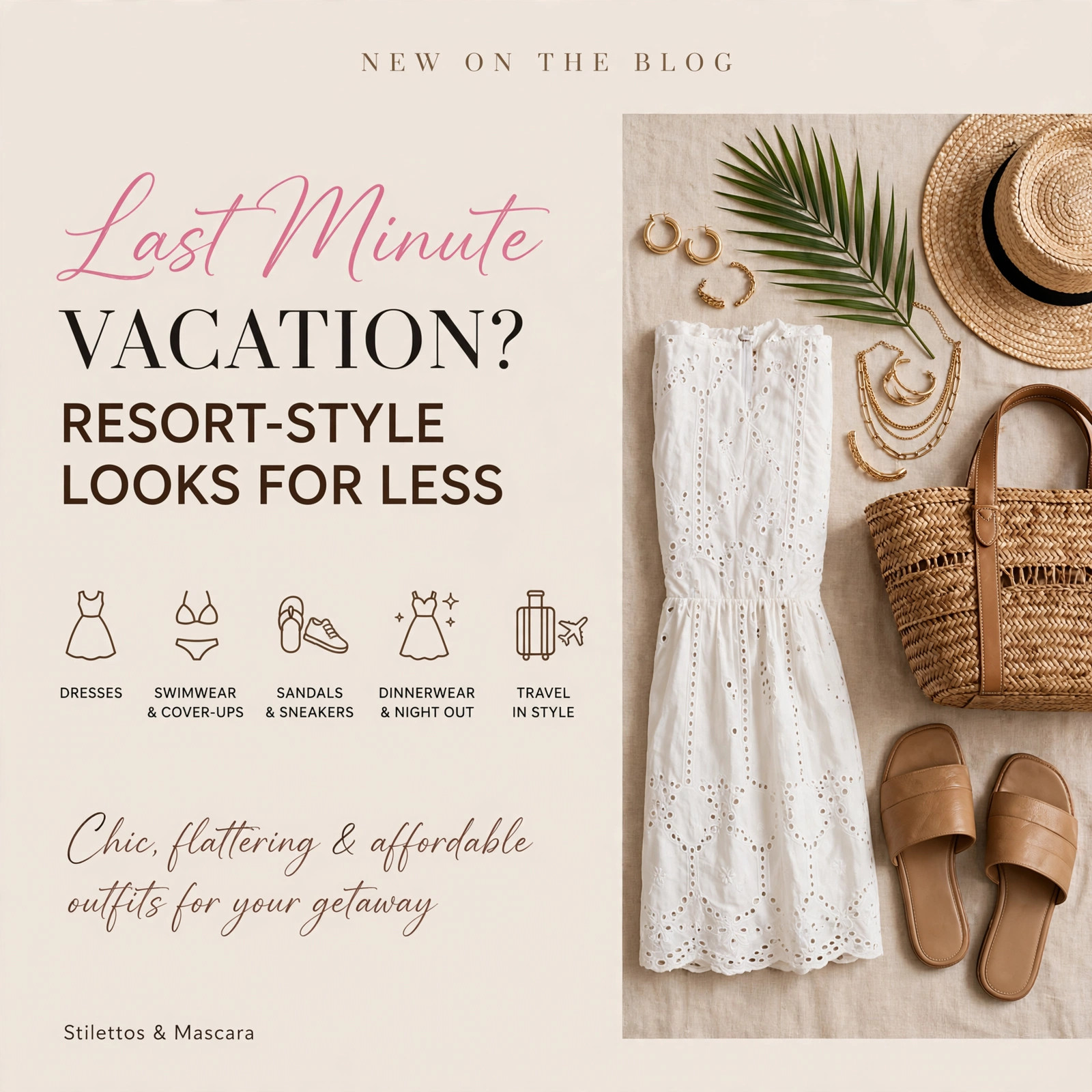 Last minute vacation? I got you.

My rule: 12 pieces. 5 formulas. 1 carry-on.

For the girl who books on Tuesday and leaves Friday — this is what actually goes in my BÉIS:

✈️ TRAVEL: Linen palazzo pants (32" inseam, no cling) + fitted tank + button-down that doubles as cover-up
👙 POOL-TO-LUNCH: One-piece with tummy control + cover-up that’s actually a dress
👗 DINNER: 1 white eyelet, 1 print, 1 black — all built-in slip, no iron
👡 SHOES: 1 slide, 1 strappy flat, 1 raffia sneaker — if you can’t walk to dinner in them, don’t pack them
👜 BAGS: Straw tote + mini crossbody

Chic, flattering, affordable, and over-40 approved.

Printable list + all links on LTK — search RESORT 2026

Would you pack this? 

 #LTKOver40 #LTKSwim #LTKTravel