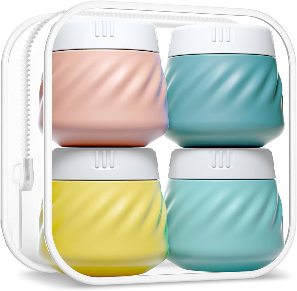 Gemice Travel Containers for Toiletries, Silicone Cream Jars TSA Approved Travel Size Containers ... | Amazon (US)