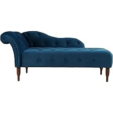 Jennifer Taylor Home Elise Tufted Roll Arm Chaise Lounge, Satin Teal Blue Velvet | Amazon (US)