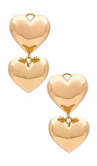 Double Bubble Heart Earrings in Gold | Revolve Clothing (Global)