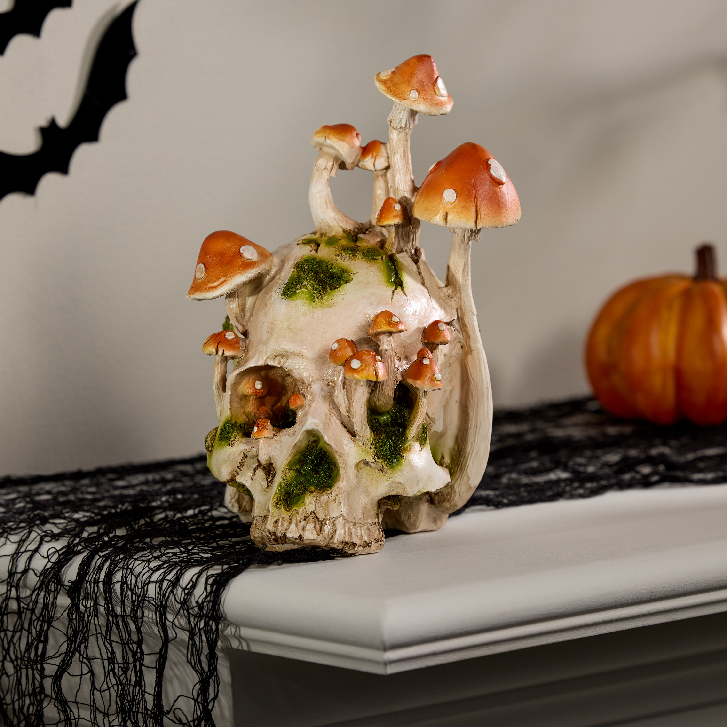Mossy Mushroom Skull Decor | World Market