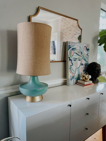 Colorful and quirky lamp for a pop of color in any room. Original art. Mirror. Sideboard. Console table. Media cabinet  

#LTKhome #LTKstyletip #LTKfamily