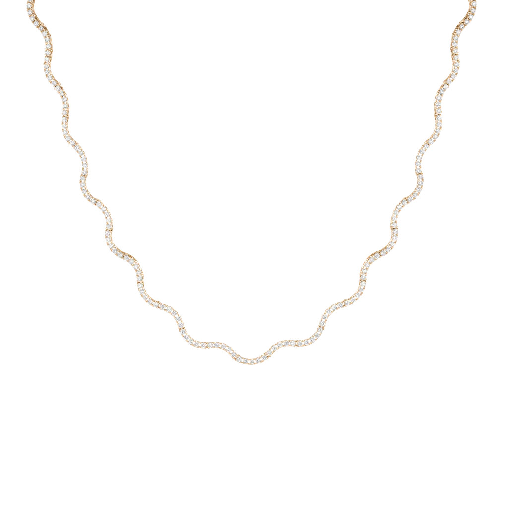 Lab Grown Diamond Wave Tennis Necklace | AUrate New York