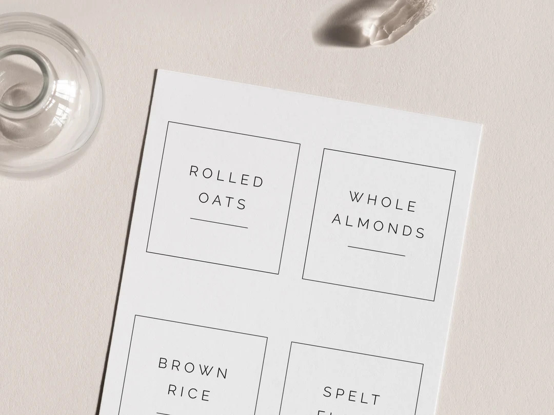 4 Inch US Letter A4 Editable Pantry Labels Modern Labels Pantry Label Set Minimal Pantry Label Pr... | Etsy (US)