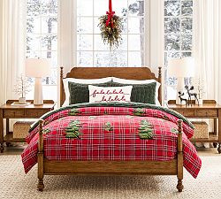 Elliot Tree Embroidered Plaid Duvet Cover | Pottery Barn (US)