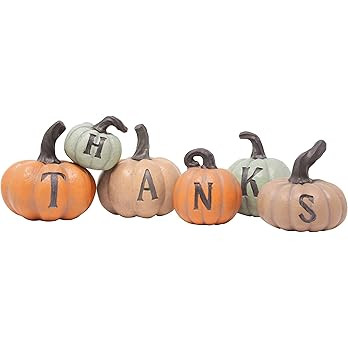 JOYIN Thanks Pumpkin Decoration | Thanksgiving 6 pcs Hand-Painted Pumpkins Fall House Decor for T... | Amazon (US)