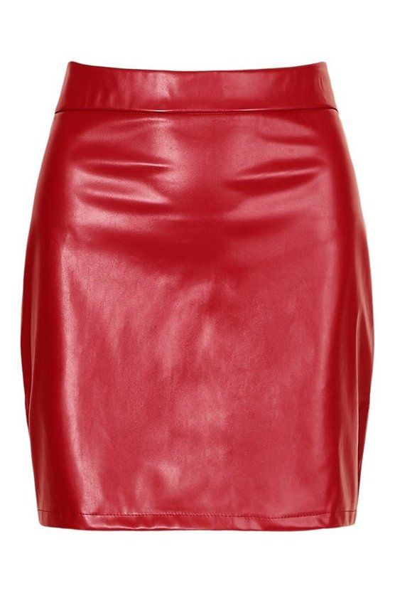 Faux Leather A Line Mini Skirt | Boohoo.com (US & CA)
