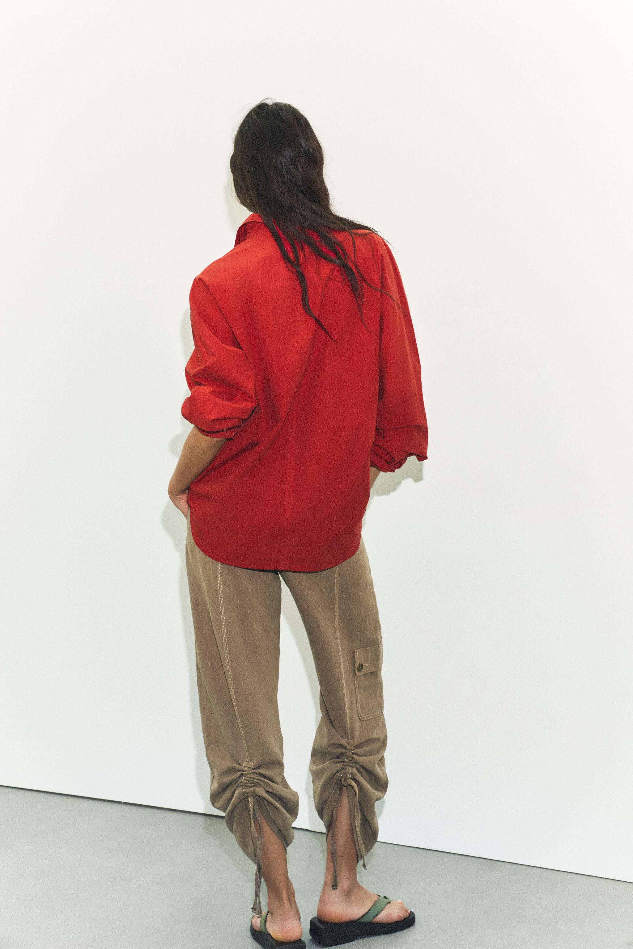 WASHED OVERSIZE POPLIN SHIRT | Zara UK