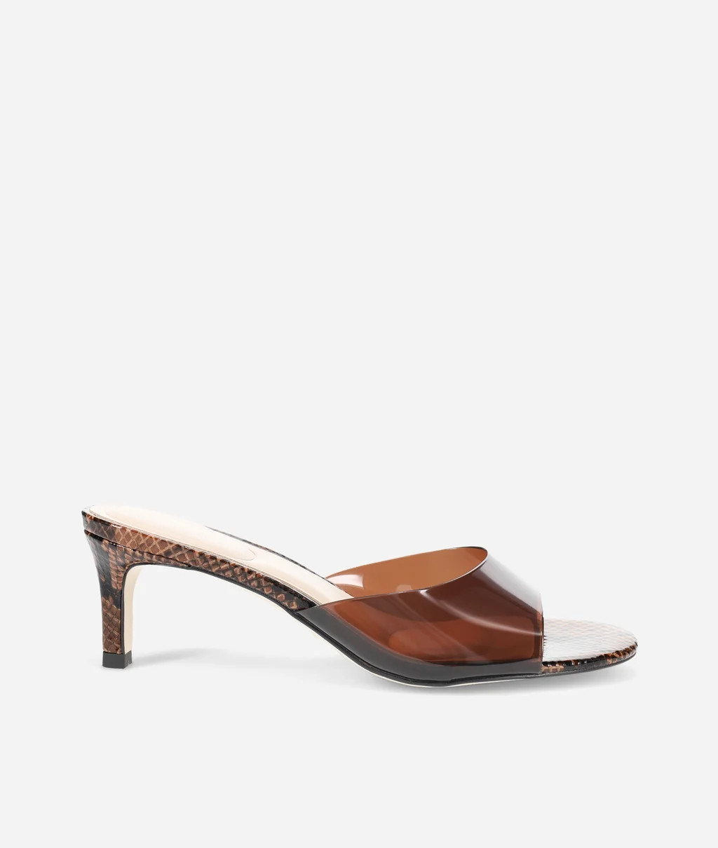 Unia Slide Brown Vinyl Snake | Pelle Moda