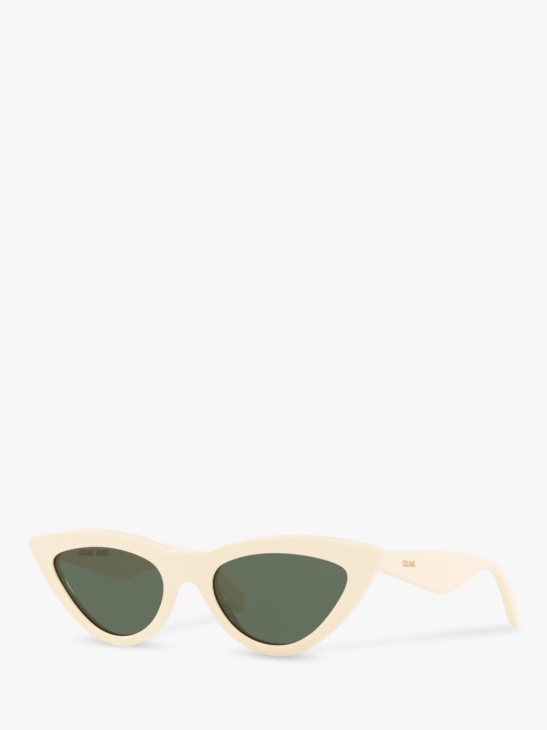 Celine CL4019IN Women's Cat's Eye Sunglasses, Ivory/Green | John Lewis (UK)