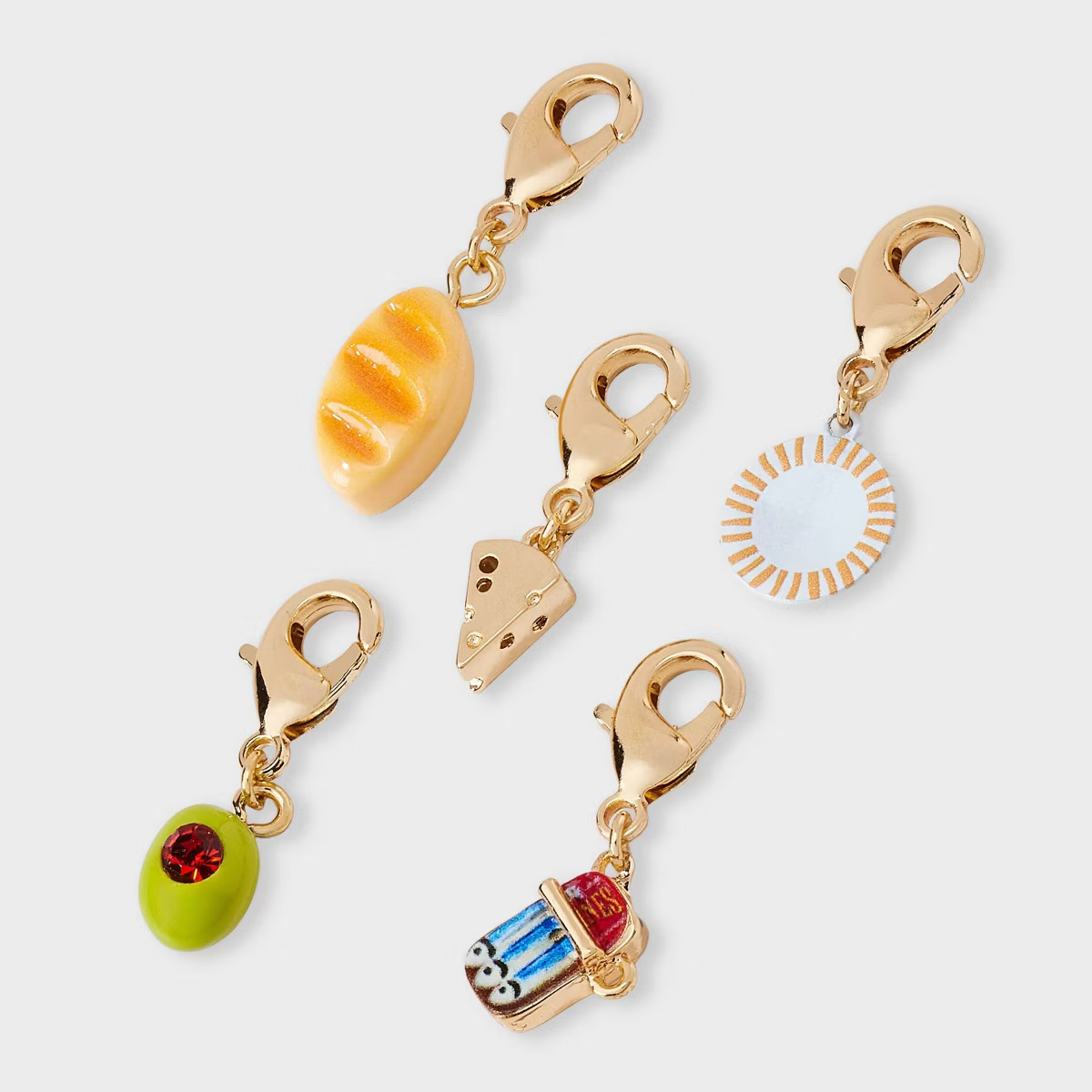 Olive Cheese Bread Charm Set 5pc - A New Day™ Gold/Multicolor | Target