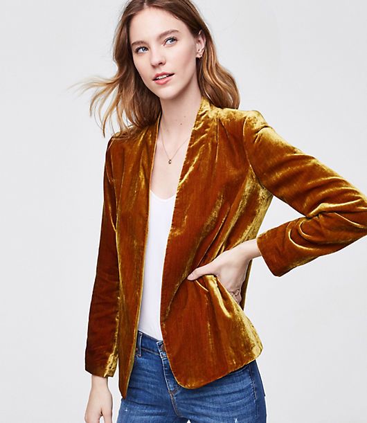 LOFT Velvet Open Blazer | LOFT