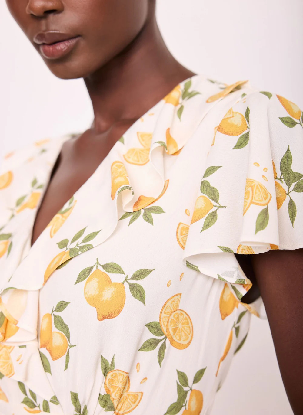 Yellow Lemon Print Mini Dress | Mint Velvet