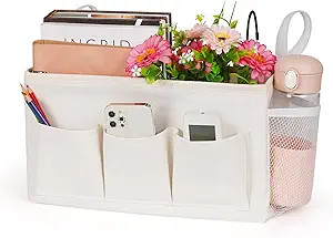 Bedside Caddy Storage Organizer with Fixed Straps and Water Bottle Holder for Home, College, Dorm... | Amazon (US)