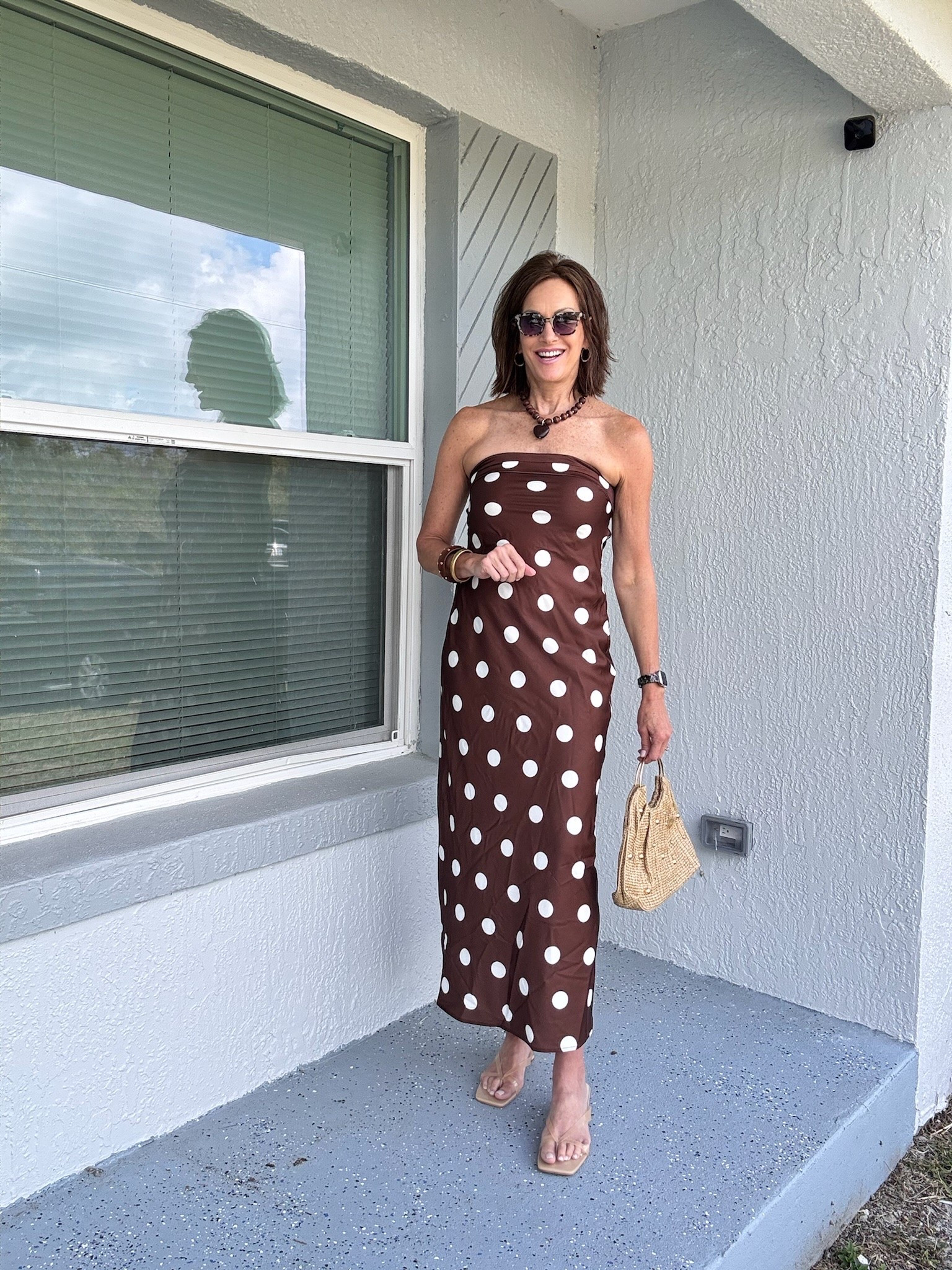 Brown polka dot dress - medium 

Polka dots, trending, maxi dress, strapless dress, wedding guest, special event dress, beach style, vacation style, resort wear, ageless style, over 60 fashion

#LTKOver40 #LTKSeasonal #LTKootd