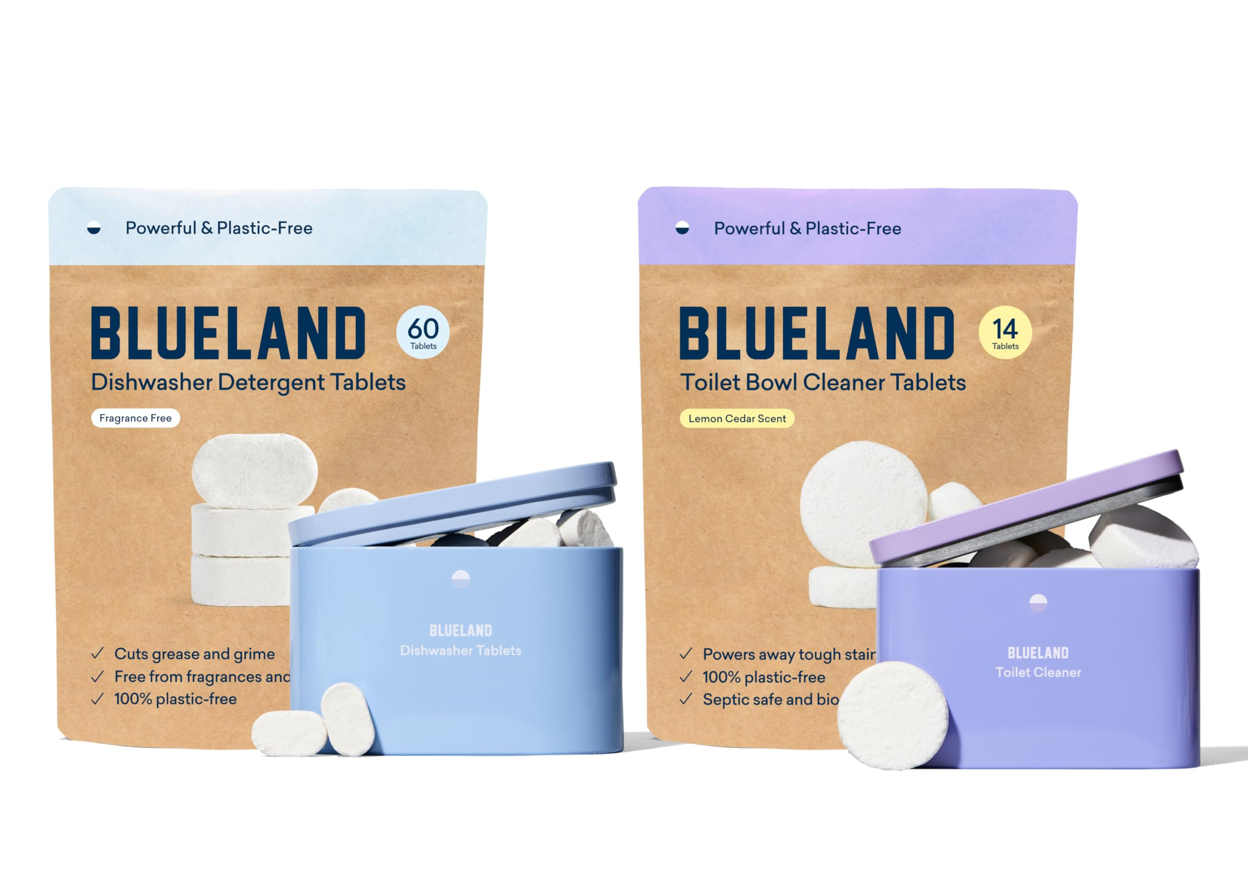 BLUELAND Dishwasher & Toilet Cleaner Duo | Dishwasher Detergent Tablet Starter Set | Toilet Bowl ... | Amazon (US)