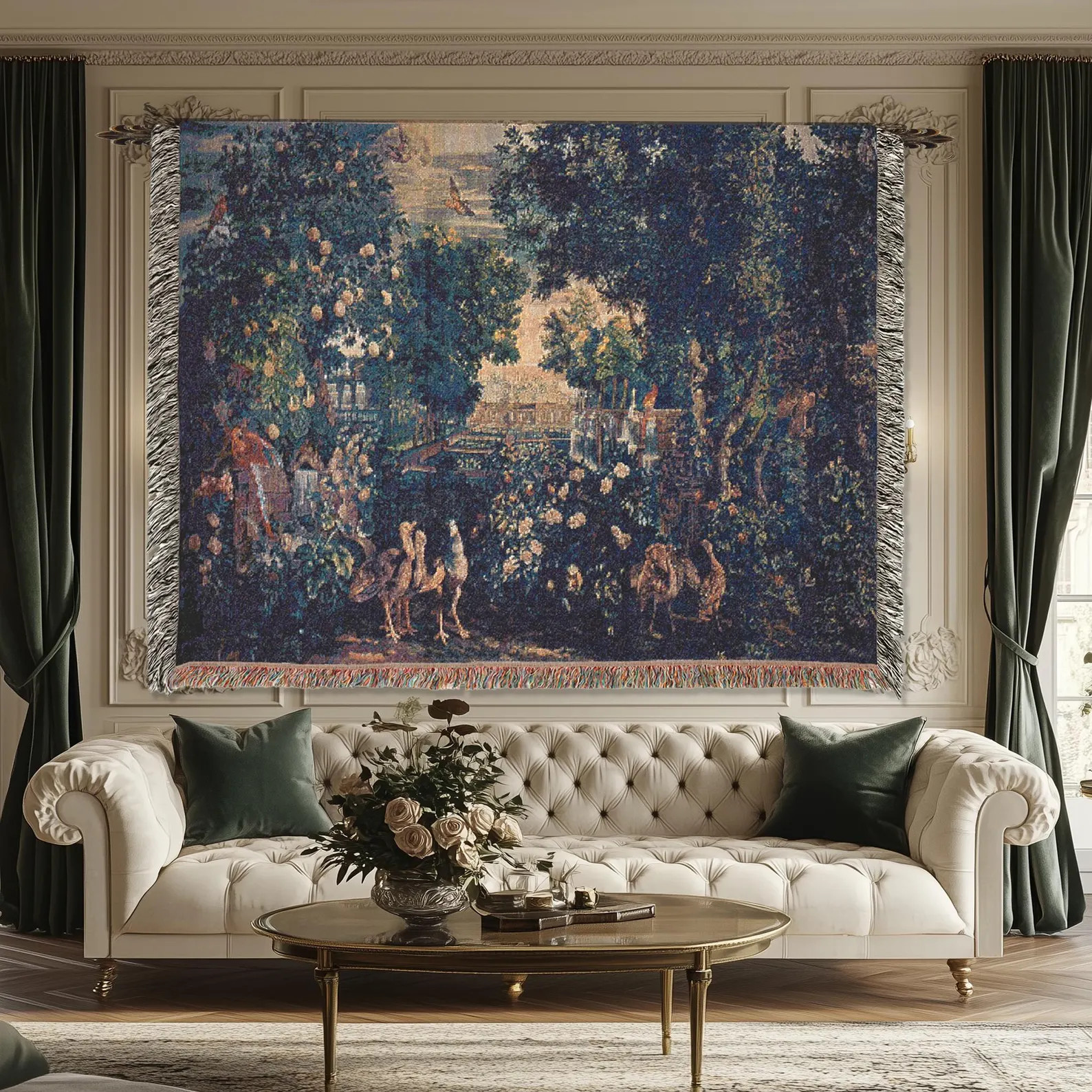 Vintage Flemish Verdure Tapestry Woven Blanket|18th Century Garden Walling Hanging Art Throw|vint... | Etsy (US)