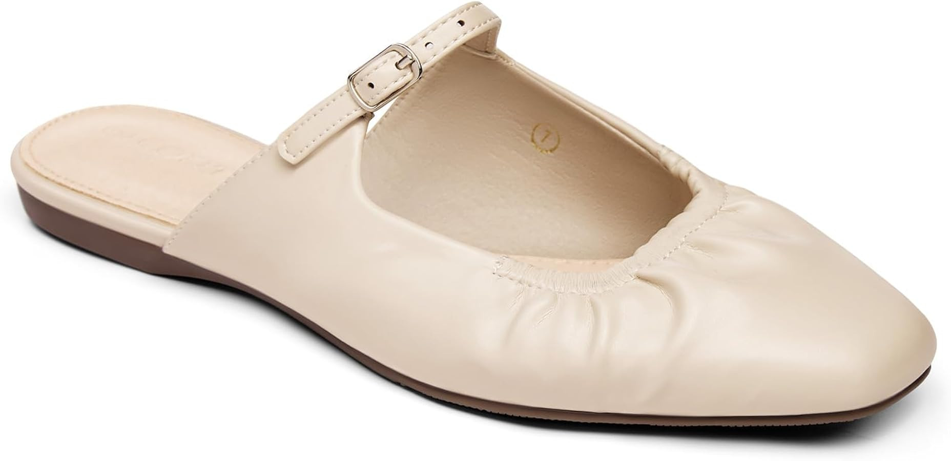 Amazon.com | Coutgo Womens Mules Mary Jane Flats Closed Toe Pleated Slip on Shoes Dressy Casual S... | Amazon (US)