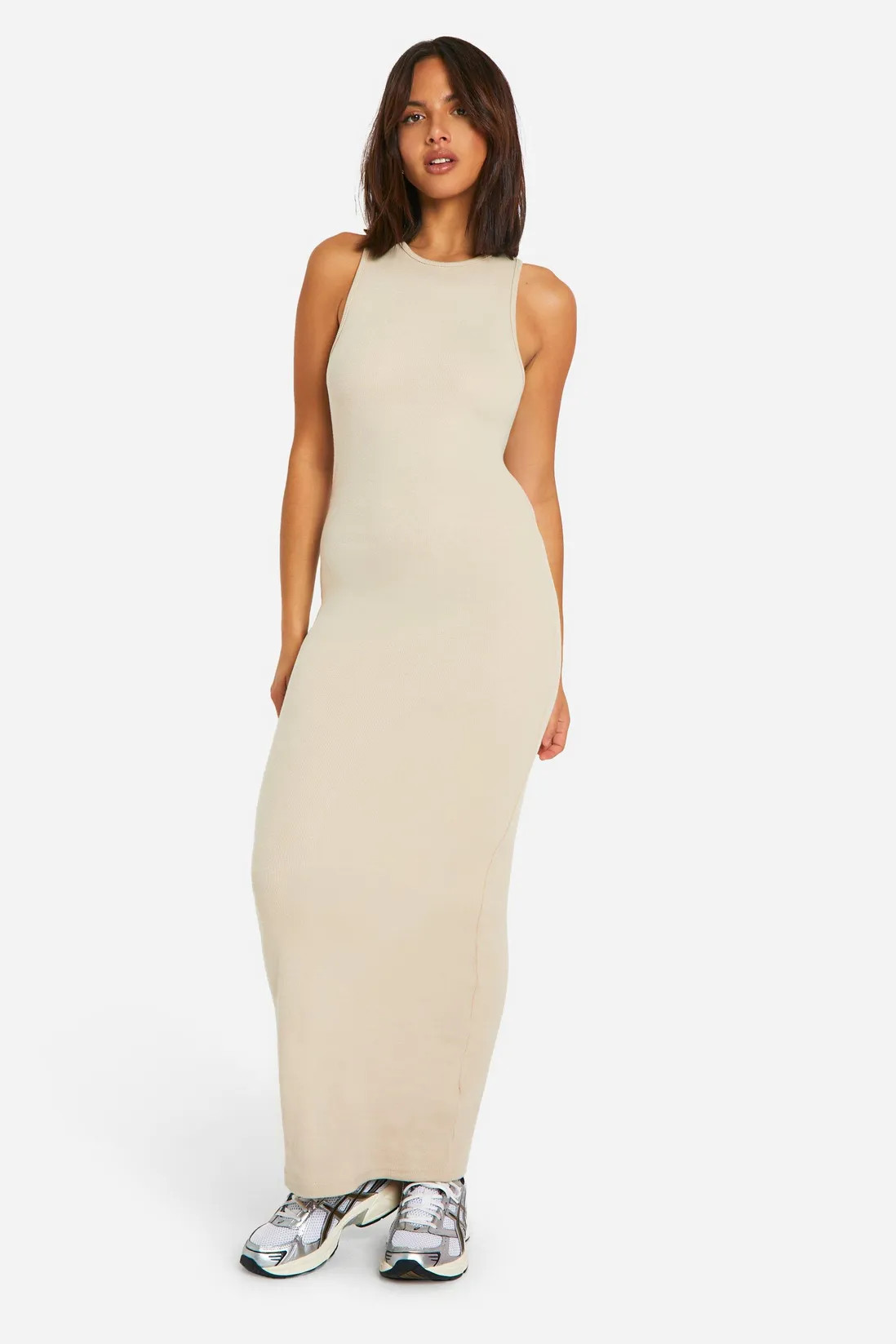 Basic Rib Racer Neck Maxi Dress | Debenhams UK