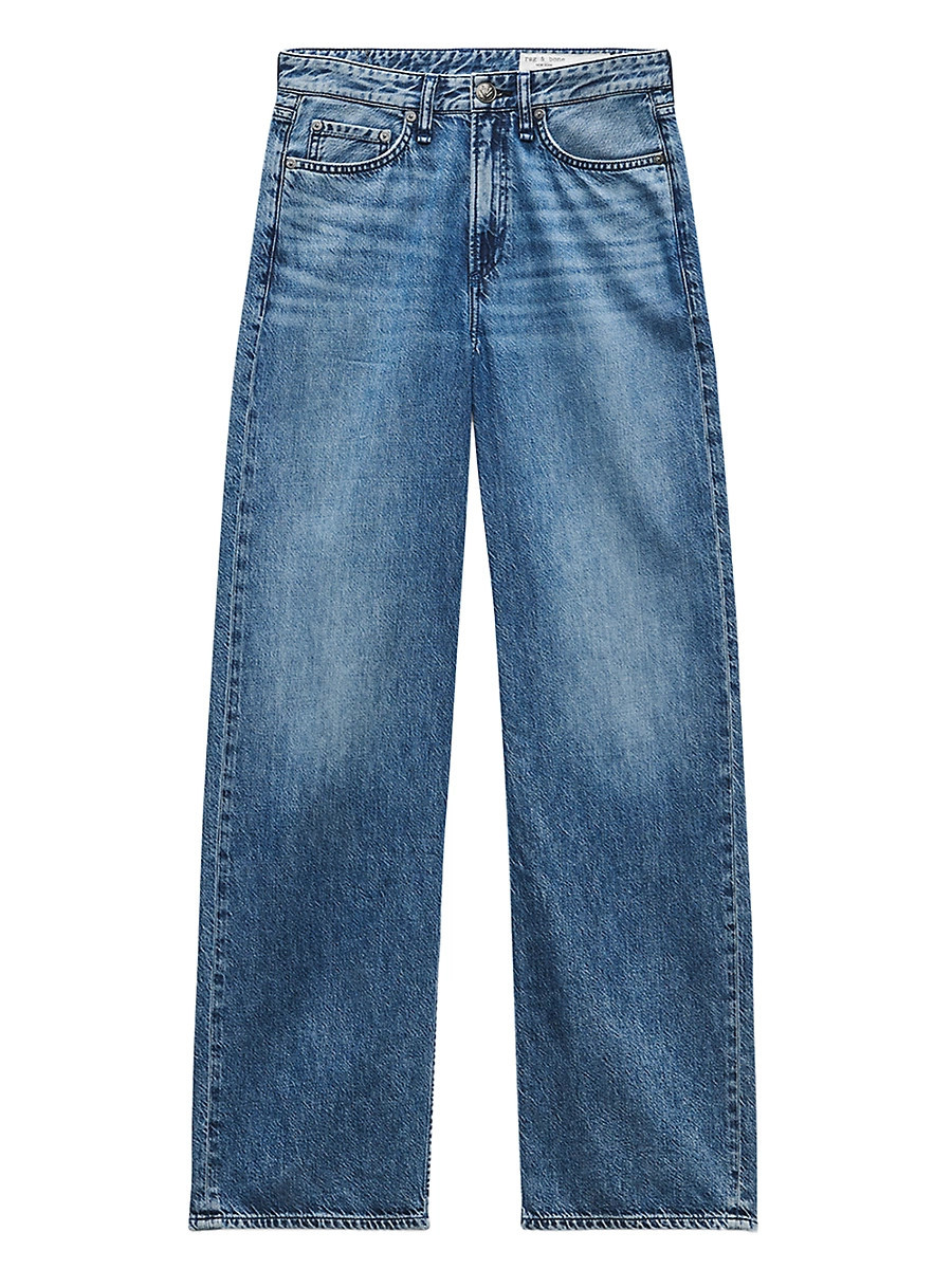 Women's Logan High-Rise Wide-Leg Jeans - River - Size 24 | Saks Fifth Avenue