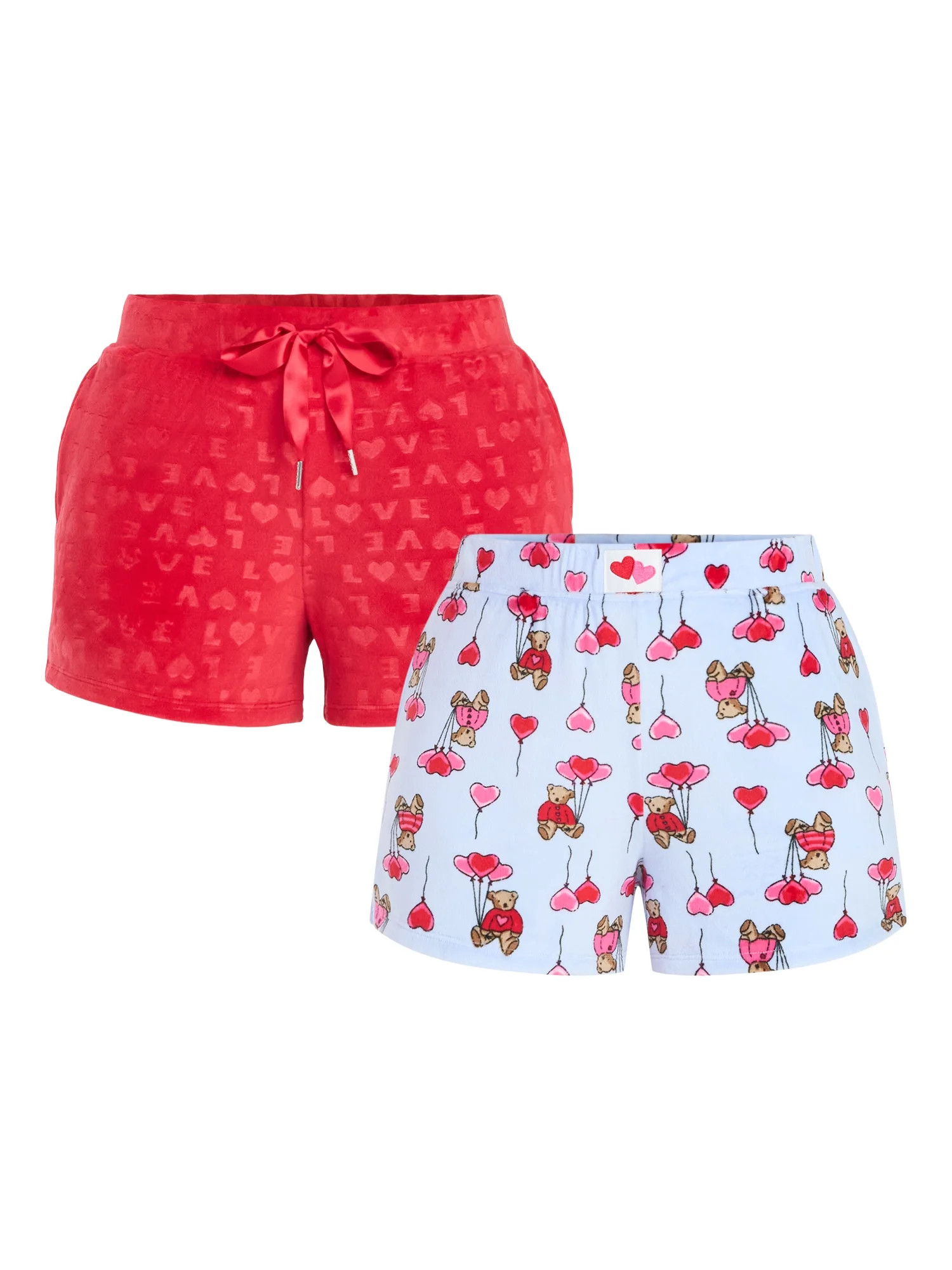 Valentine's Day Women's Sleep Shorts from Way to Celebrate, 2-Pack, Sizes XS-3X | Walmart (US)