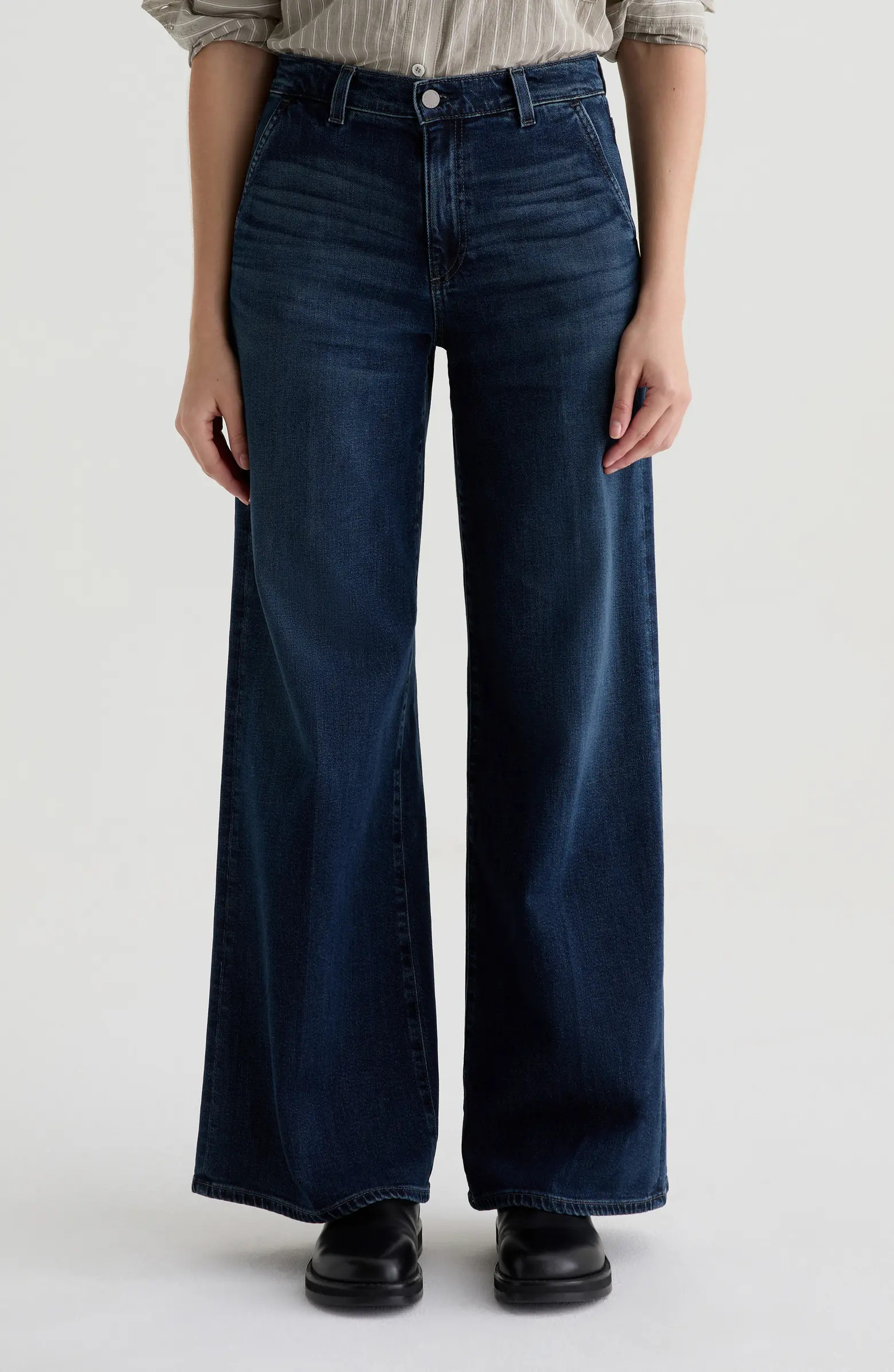 Stella Mid Rise Wide Leg Palazzo Jeans | Nordstrom