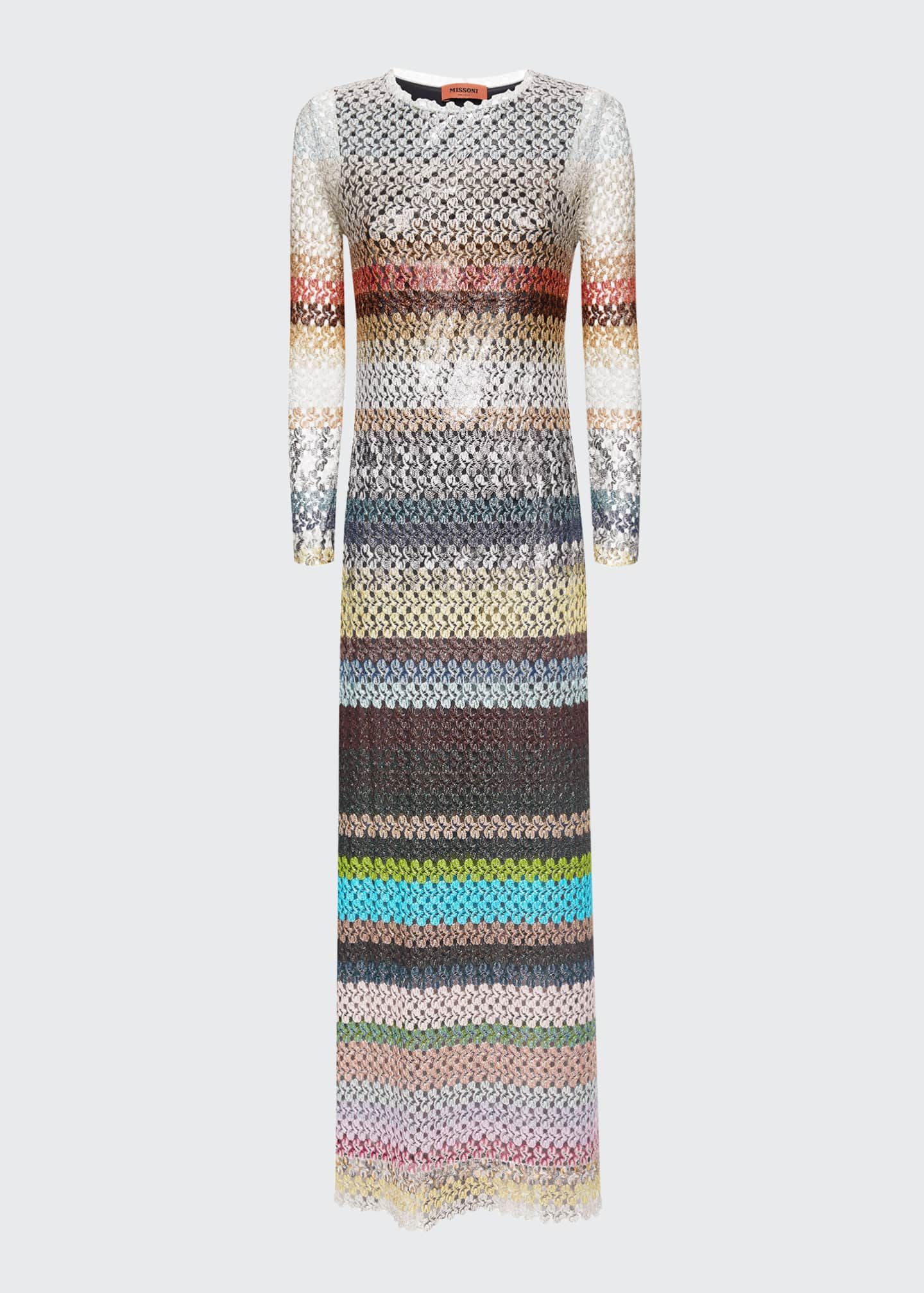 Crochet Knit Long-Sleeve Maxi Dress | Bergdorf Goodman