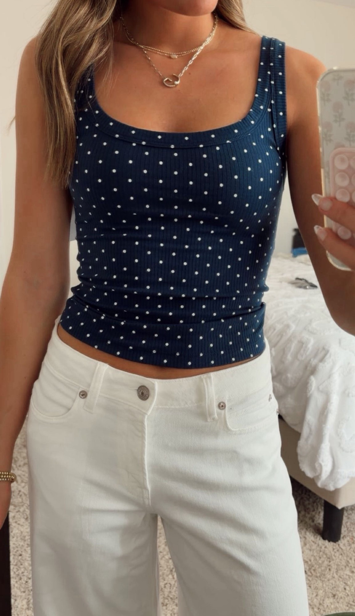 cutest outfit from American Eagle!! I needed a new pair of white jeans- these are the perfect fit!! low rise and wide leg, they fit great!! i’ve gotten a few questions about them from recent tops i’ve worn with them so here is the link!! and this adorable polka dot tank- can’t beat it !! 

#LTKspring #springstyle #jeans #ltkae #americaneagle 

#LTKSeasonal #LTKootd #LTKdayinmylife