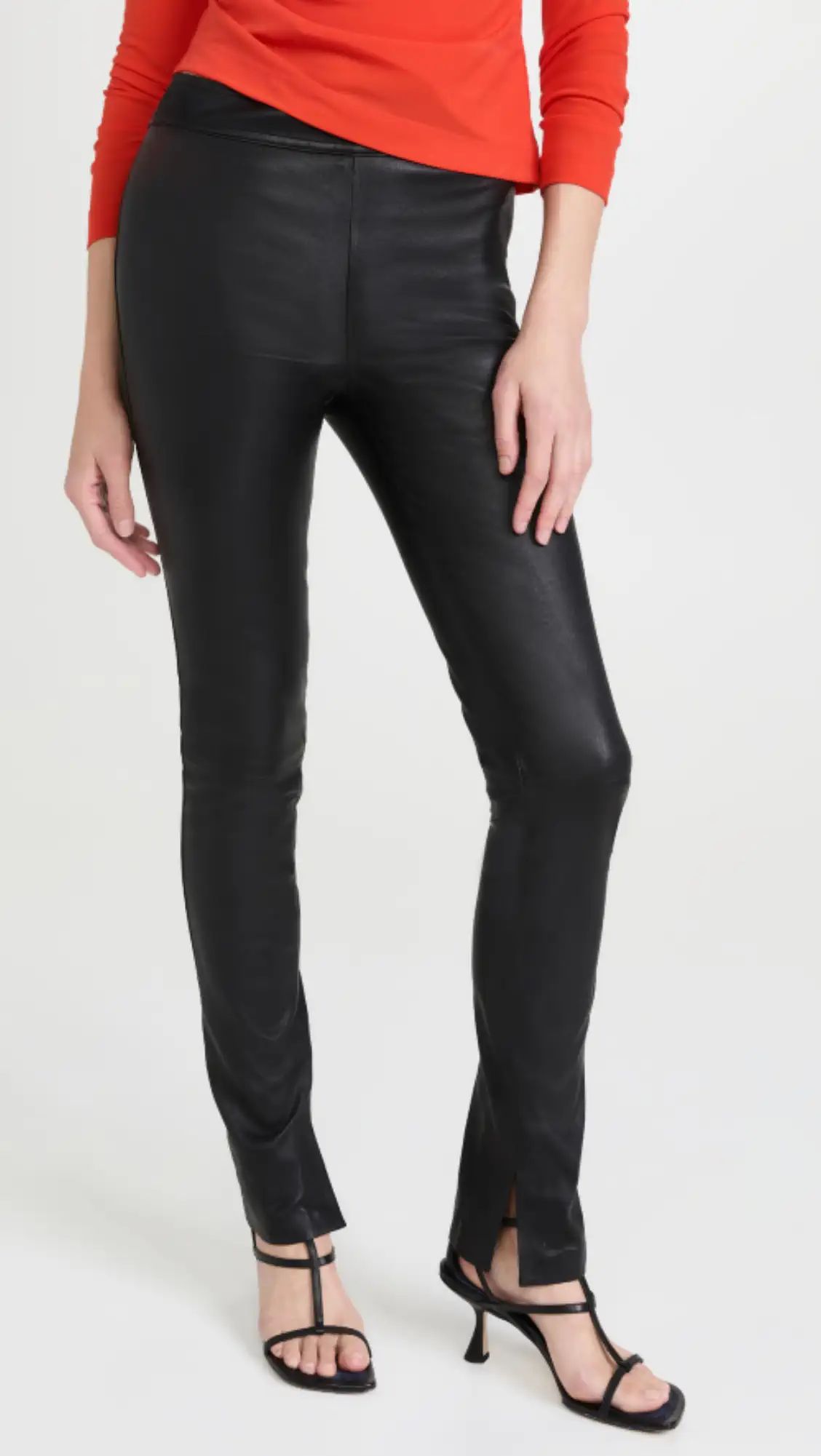 Helmut Lang Slit Leather Pants | Shopbop | Shopbop