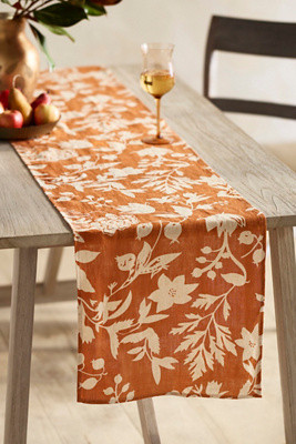 Autumn Botanical Linen Runner | Anthropologie (US)