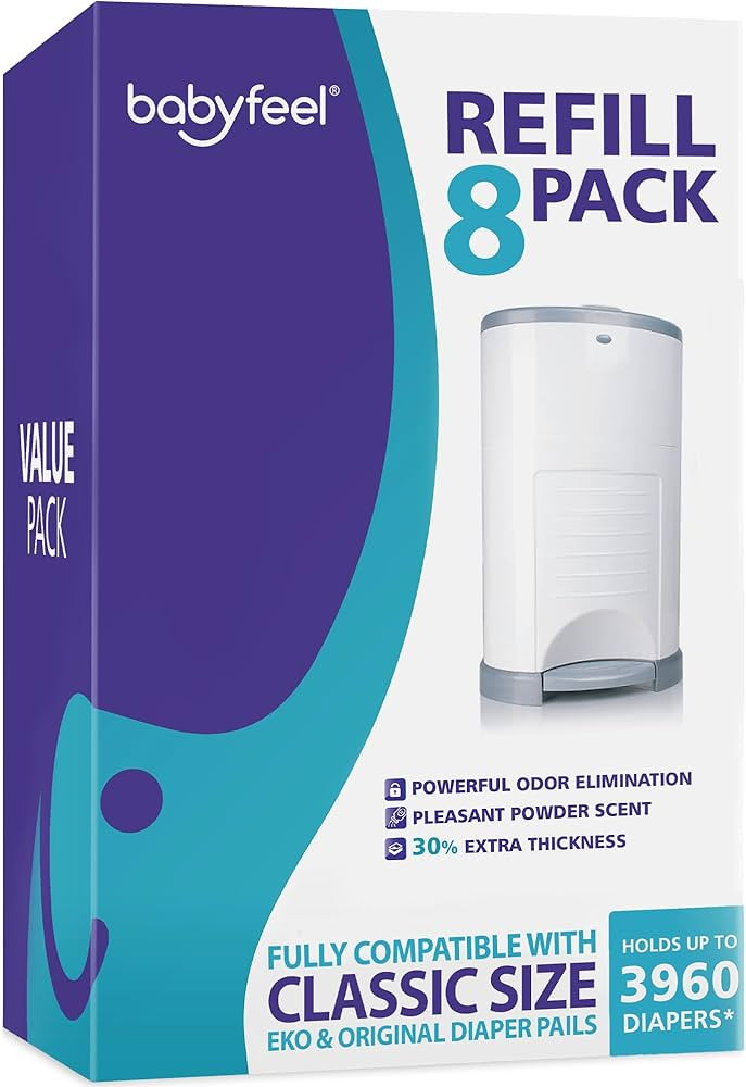 Babyfeel Refills Compatible with DEKOR CLASSIC Diaper Pails | 8 Pack | Exclusive 30% Extra Thickn... | Amazon (US)