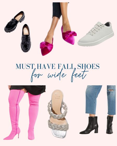 One of my favorite things to shop for this fall is shoes! And these wide width shoes allow us plus size ladies to have style on our feet while taking on the fall trends. I’ve included my favorite, comfortable white sneakers from AllBirds, pink velvet flats, pink neoprene boots, black chunky loafers, wide width black heeled booties, and some sparkly braided heeled sandals. 

#LTKunder100 #LTKSeasonal #LTKshoecrush