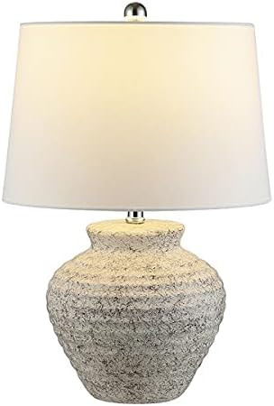 SAFAVIEH Lighting Collection Ledger Rustic Farmhouse Light Grey Ceramic 23-inch Bedroom Living Ro... | Amazon (US)