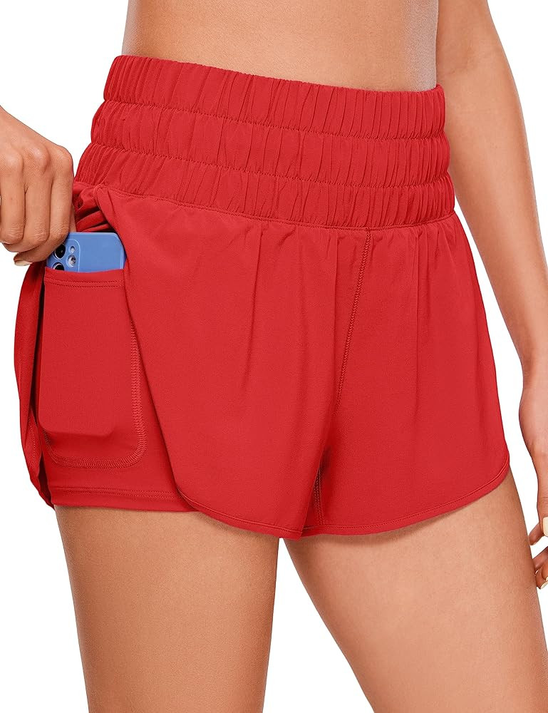 CRZ YOGA 2 in 1 High Waisted Running Shorts for Women 3" - Split Breathable Athletic Tennis Gym W... | Amazon (US)
